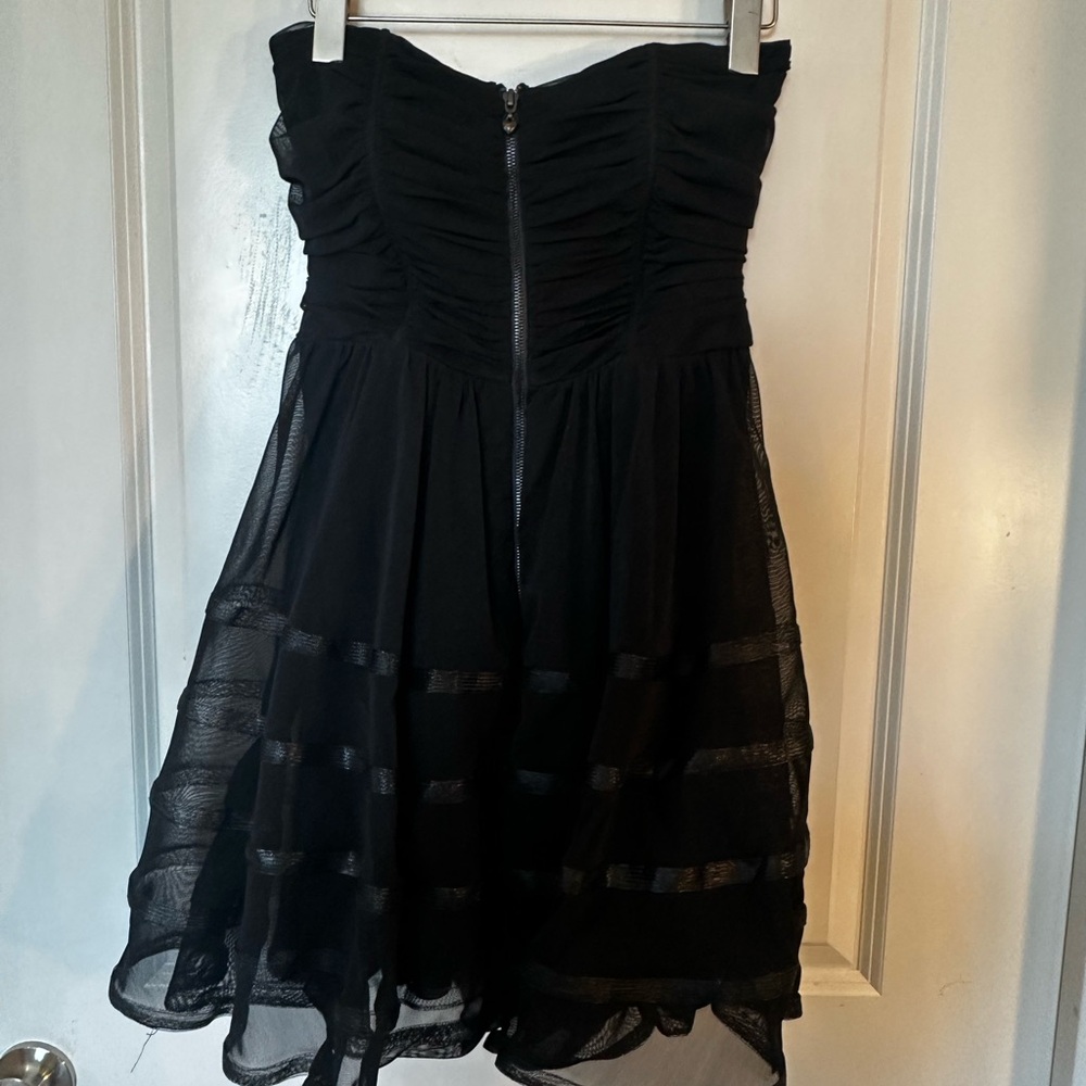 Betsey Johnson VTG Y2K Black Sweetheart Strapless Tulle Fit & Flare Mini Dress,S - Picture 3 of 11